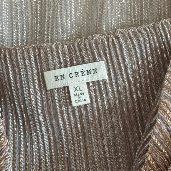 NWT En Crème Women’s Metallic Long Sleeve Duster Kimono and matching top set XL - Picture 9 of 11